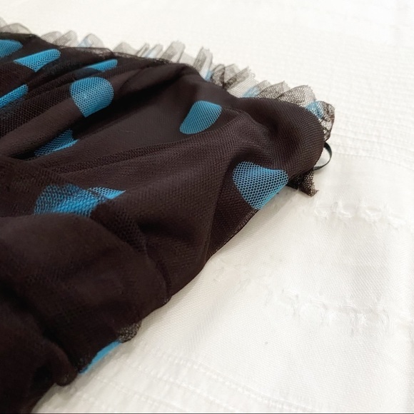 Scott McClintock Brown & Blue Polka Dot Strapless Dress – Size 8 - Picture 11 of 13